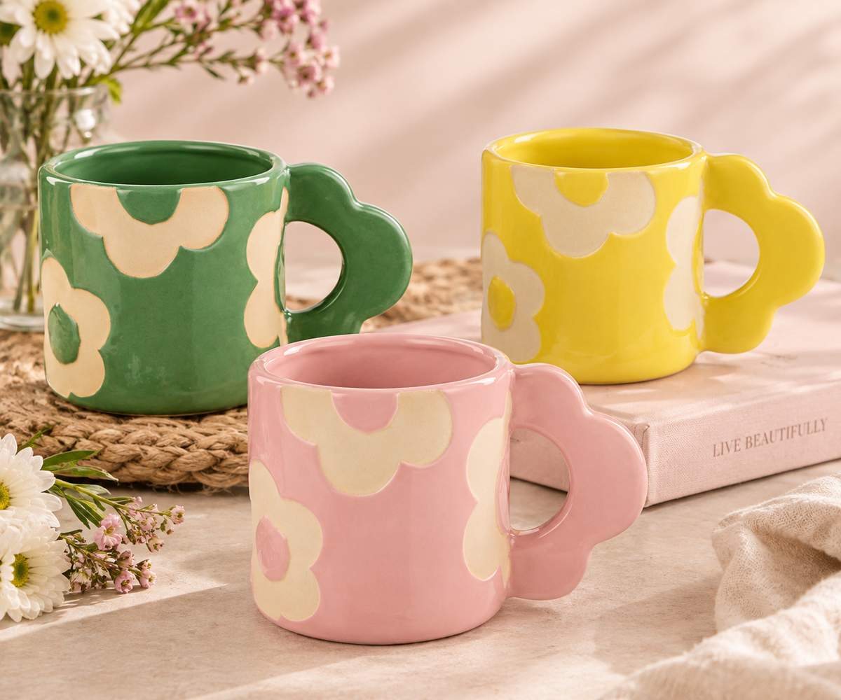 Flower Ceramic Mugs