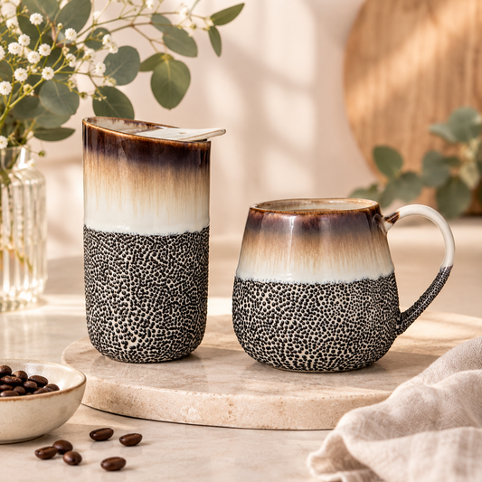 Leaf & Bean Ceramic Mugs